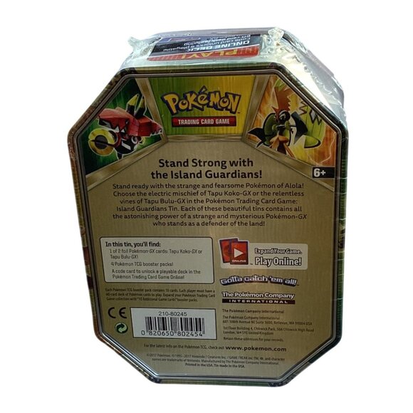 Pokémon Tapu Koko GX Tin Trading Card Game  6+  Factory Sealed New - Picture 2 of 10
